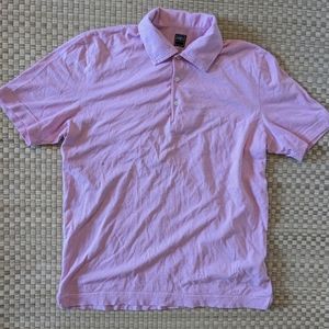Fedeli Polo Shirt Men's Size 52 Pink Stripe Lightweight Made in Italy